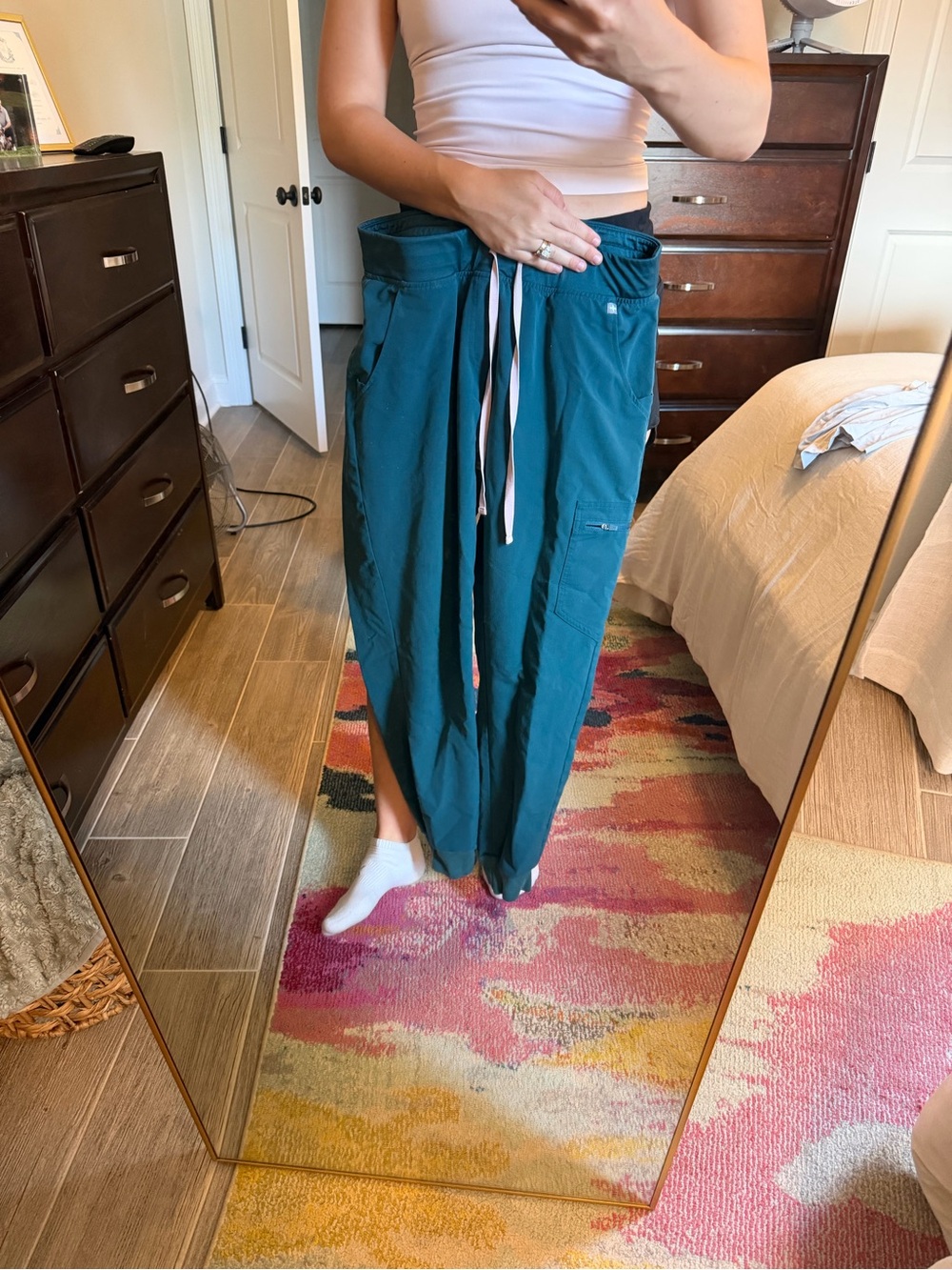 Figs Carribean blue scrub bottoms